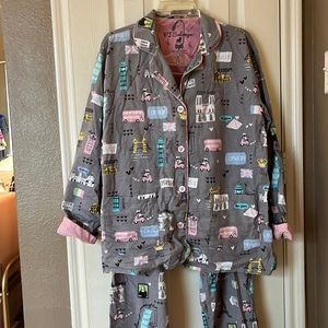 PJ Salvage Euro Theme Flannel Pajamas